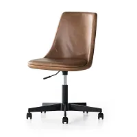 Four Hands Lucco Brown Leather Upholstered Desk Chair