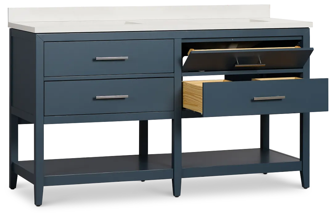 Alden Blue 60" Double Bathroom Vanity