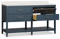 Alden Blue 60" Double Bathroom Vanity