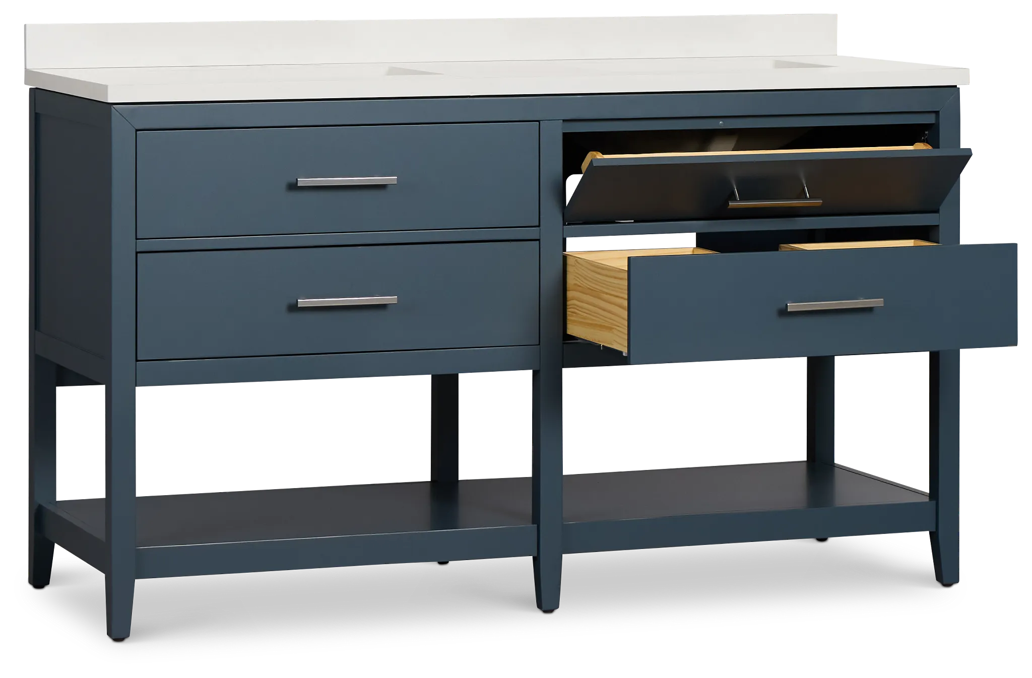 Alden Blue 60" Double Bathroom Vanity