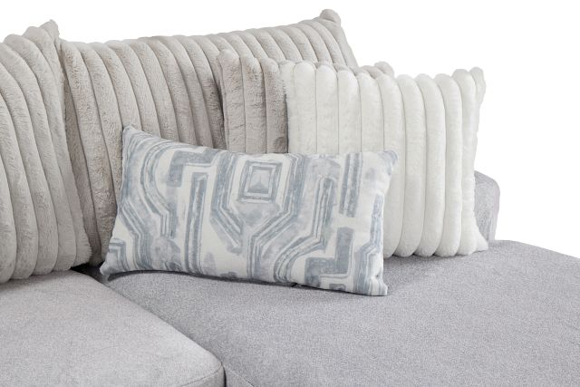Kylie Light Gray Fabric Medium Right Chaise Sectional