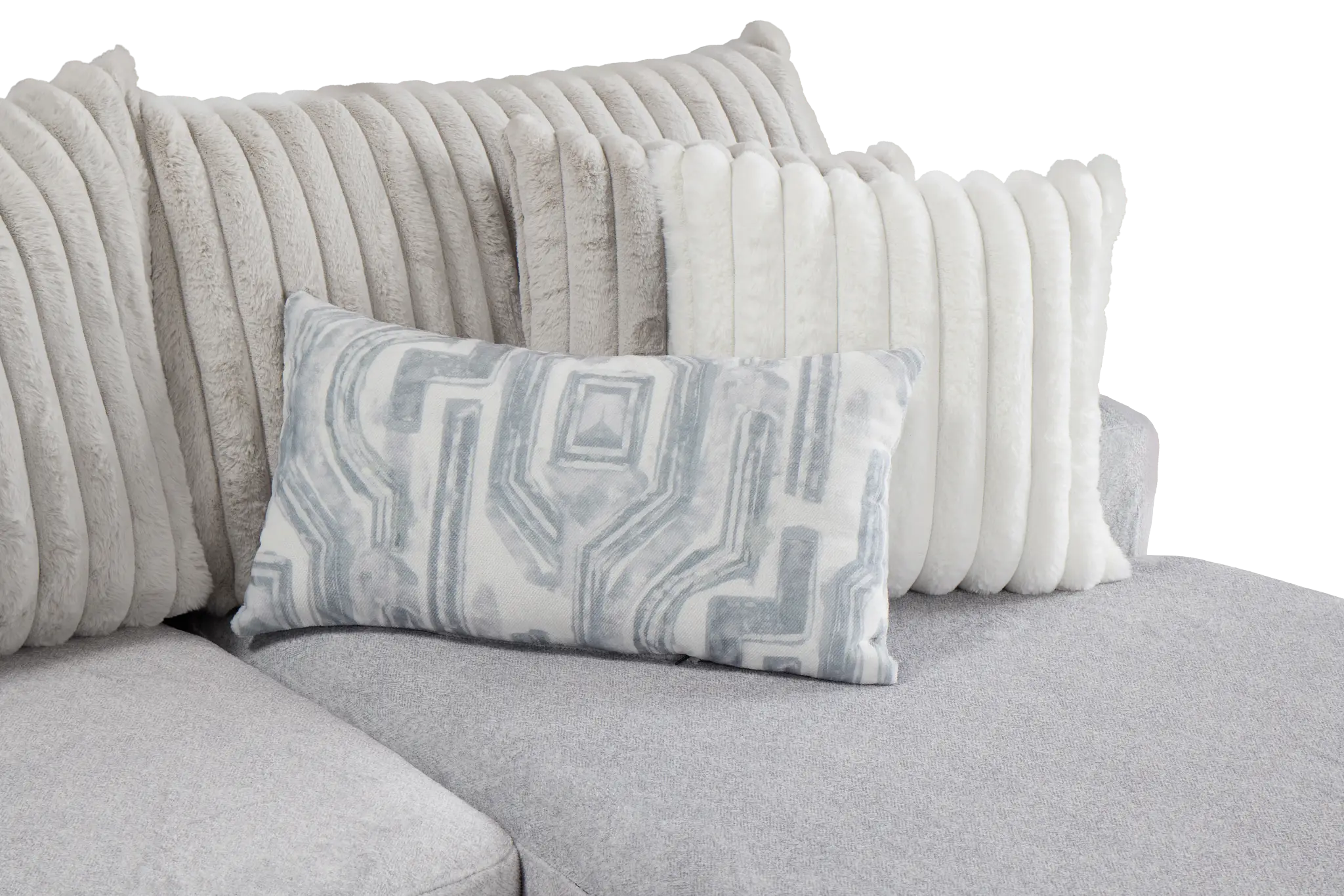 Kylie Light Gray Fabric Medium Right Chaise Sectional Kylie Light Gray Fabric Medium Right Chaise Sectional