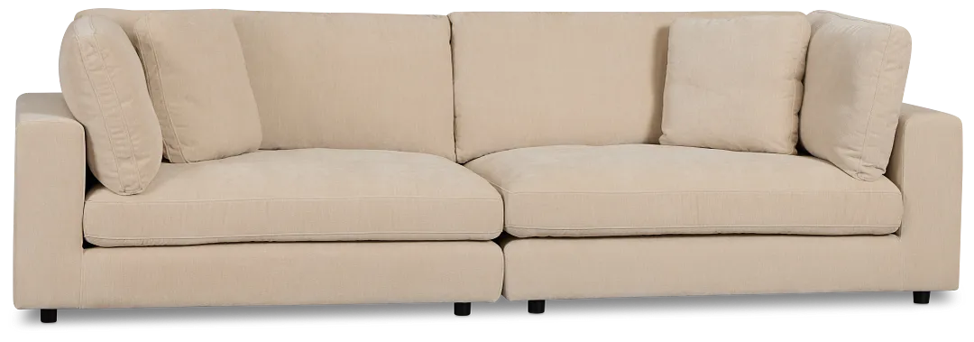 Lounge Light Beige Fabric 2 Piece Modular Sofa