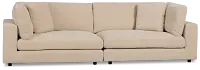 Lounge Light Beige Fabric 2 Piece Modular Sofa