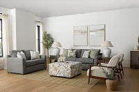 Asheville Gray Fabric Loveseat