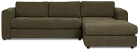 Alma Dark Green Fabric Right Chaise Sectional