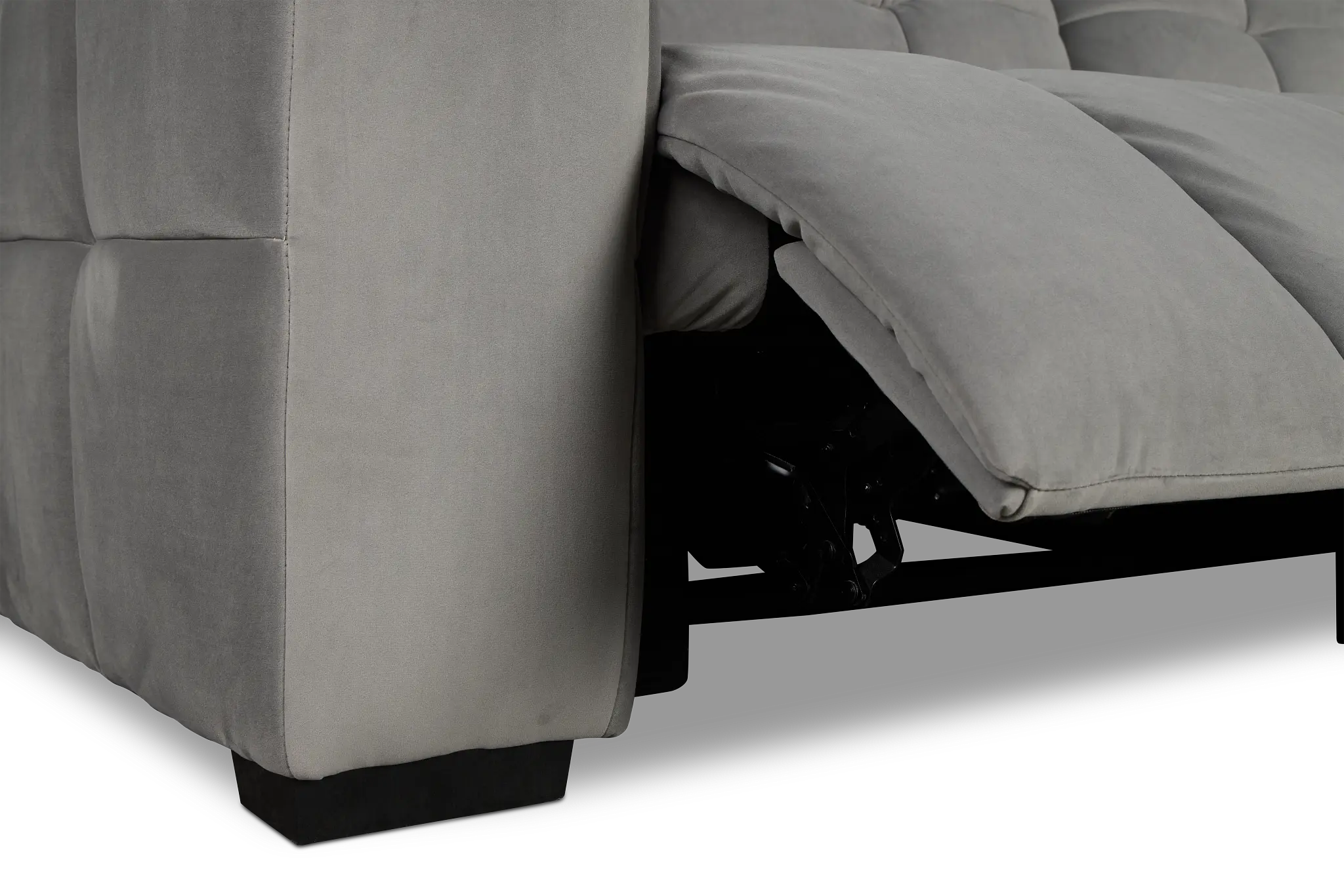 Gemma Light Gray Velvet Large Triple Power Reclining Two-arm Sectional Gemma Light Gray Velvet Large Triple Power Reclining Two-arm Sectional