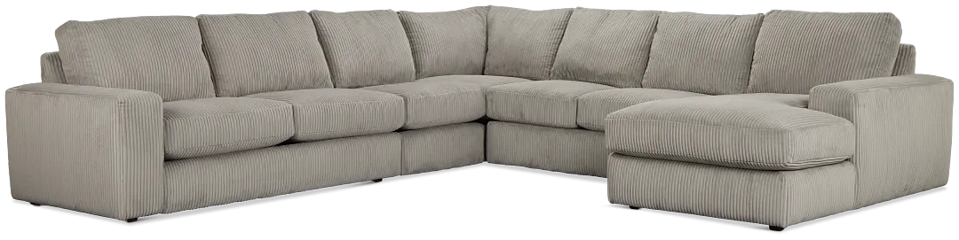Charlie Gray Fabric Large Right Chaise Sectional