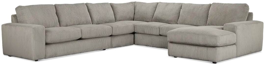 Charlie Gray Fabric Large Right Chaise Sectional Charlie Gray Fabric Large Right Chaise Sectional