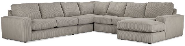 Charlie Gray Fabric Large Right Chaise Sectional
