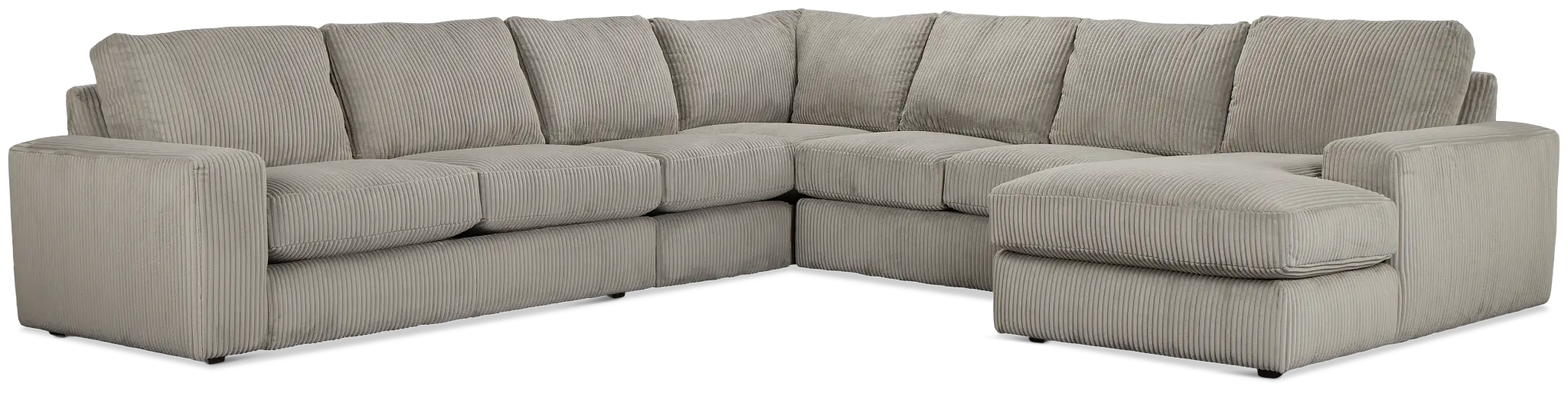 Charlie Gray Fabric Large Right Chaise Sectional Charlie Gray Fabric Large Right Chaise Sectional