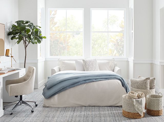 Asheville Light Taupe Fabric Innerspring Sleeper