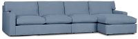 Hudson Blue Fabric Small Right Chaise Sectional