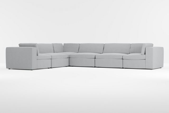 Destin Revenue Gray Fabric 6-piece Modular Sectional