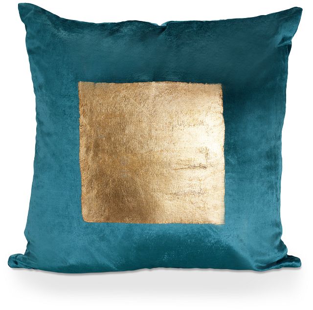 Larissa Teal Square Accent Pillow