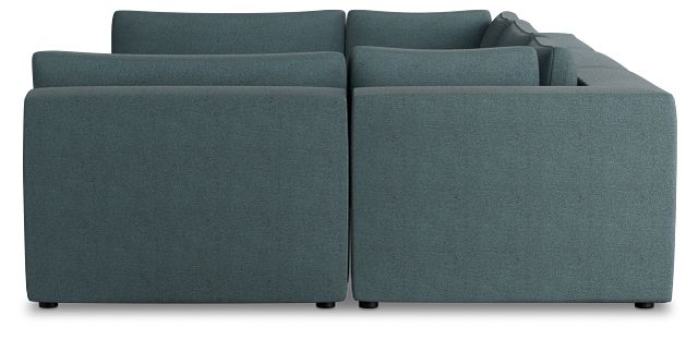 Destin Sutton Blue Fabric 6-piece Pit Sectional