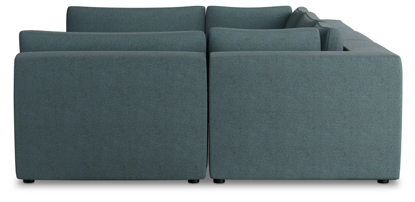 Destin Sutton Blue Fabric 6-piece Pit Sectional