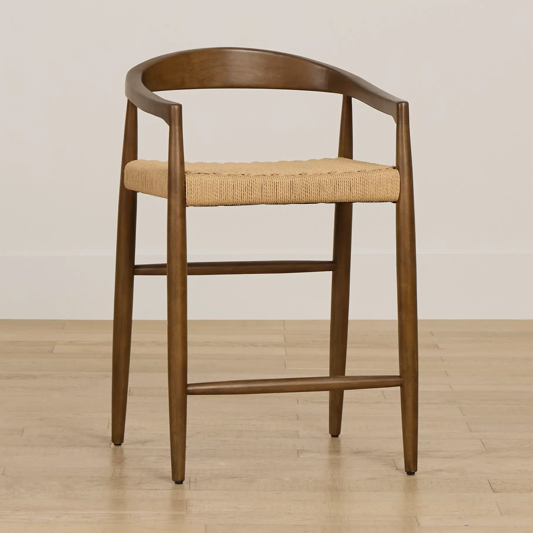 Santorini Mid Tone Curved 24" Woven Barstool Santorini Mid Tone Curved 24" Woven Barstool