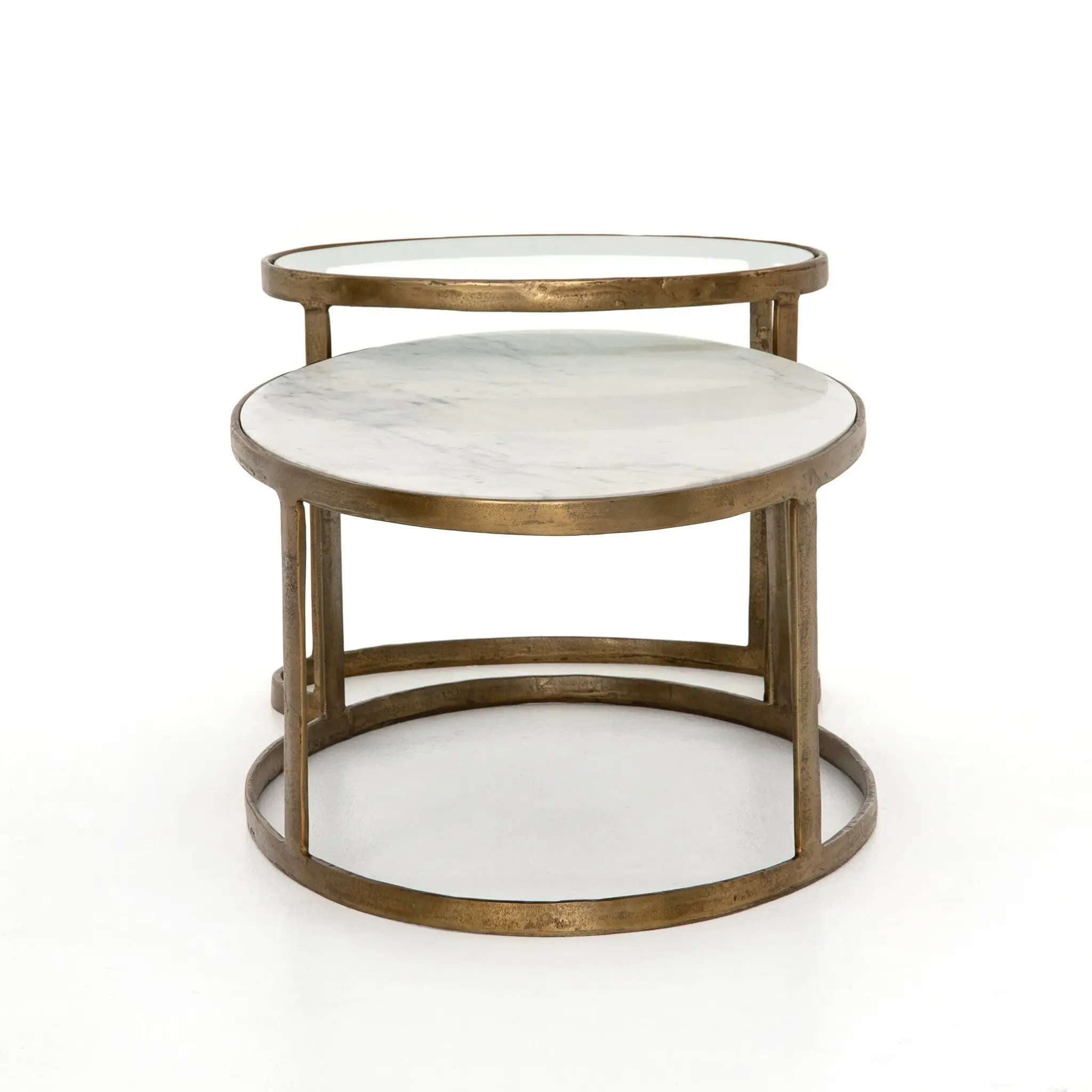 Four Hands Caren White Marble Nesting Coffee Table Four Hands Caren White Marble Nesting Coffee Table