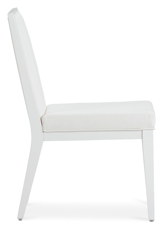 Ocean Drive White Wood Upholstered Side Chair