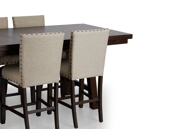 Jax Beige High Table & 4 Upholstered Barstools (7)