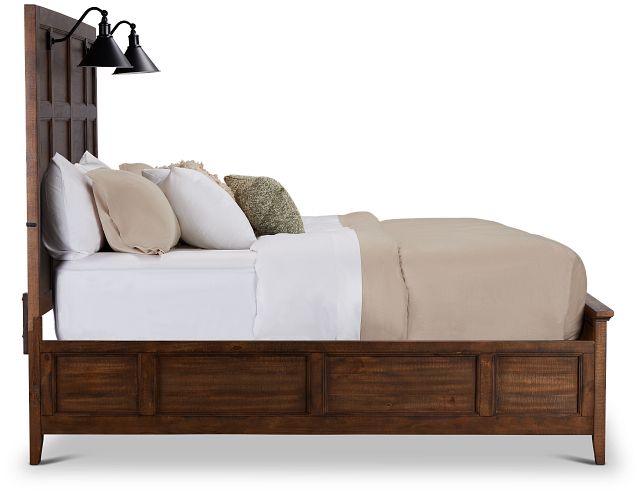 Heron Cove Mid Tone Panel Bed With Lights