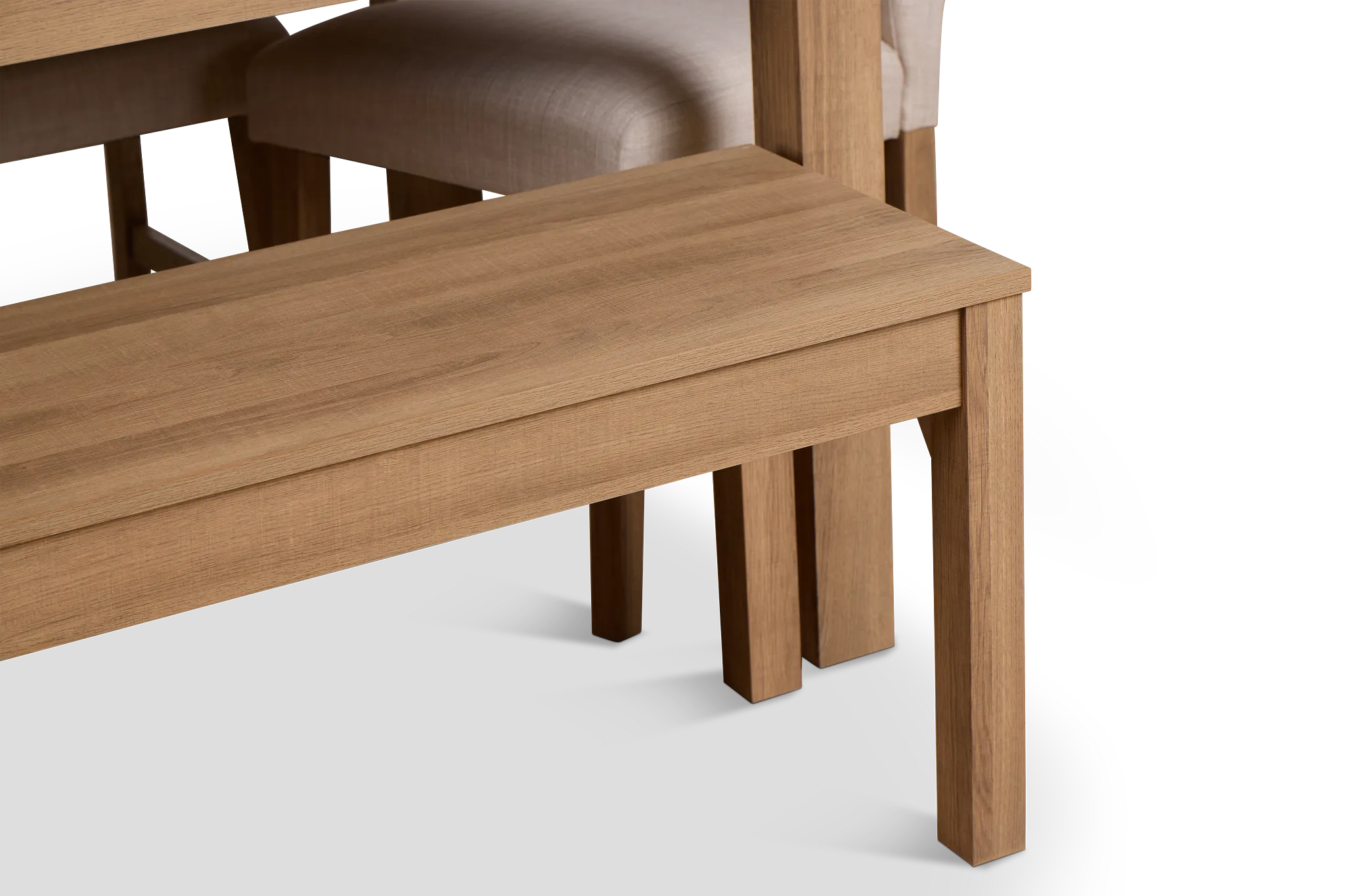 Delray Light Tone Rect Table, 4 Chairs & Bench