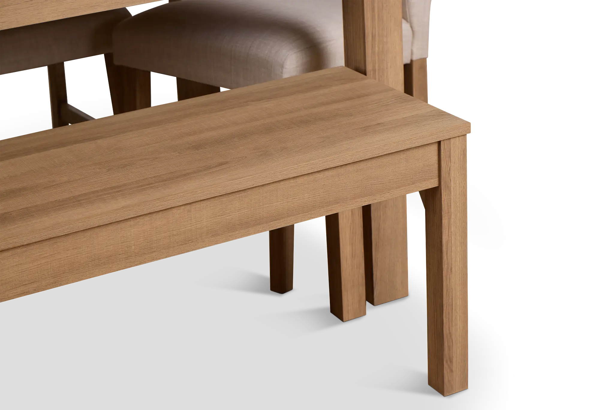 Delray Light Tone Rect Table, 4 Chairs & Bench Delray Light Tone Rect Table, 4 Chairs & Bench