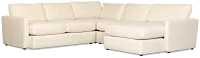 Maxwell Light Beige Fabric Medium Right Chaise Sectional