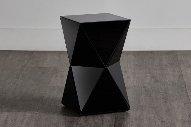 Alexia Black Glass End Table