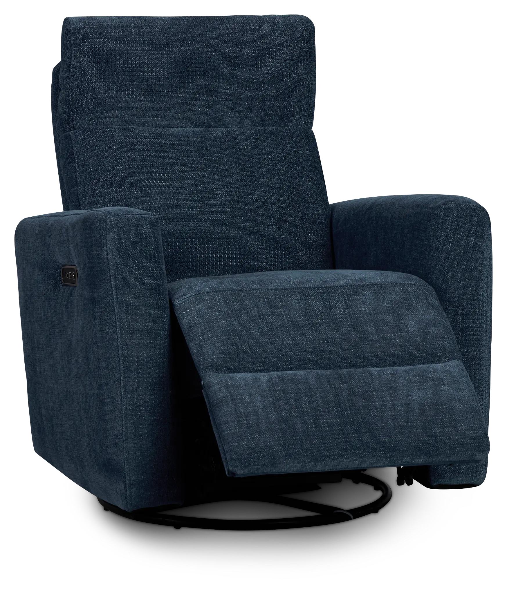 Rae Dark Blue Fabric Power Swivel Glider Recliner Rae Dark Blue Fabric Power Swivel Glider Recliner