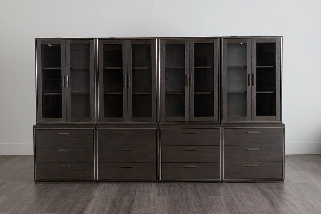 Highline Dark Tone Drawer Bookcase Wall