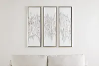Drizzle Gray Set Of 3 Framed Canvas Wall Art