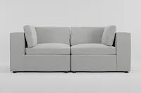 Destin Delray Pewter Fabric 2-piece Modular Sofa