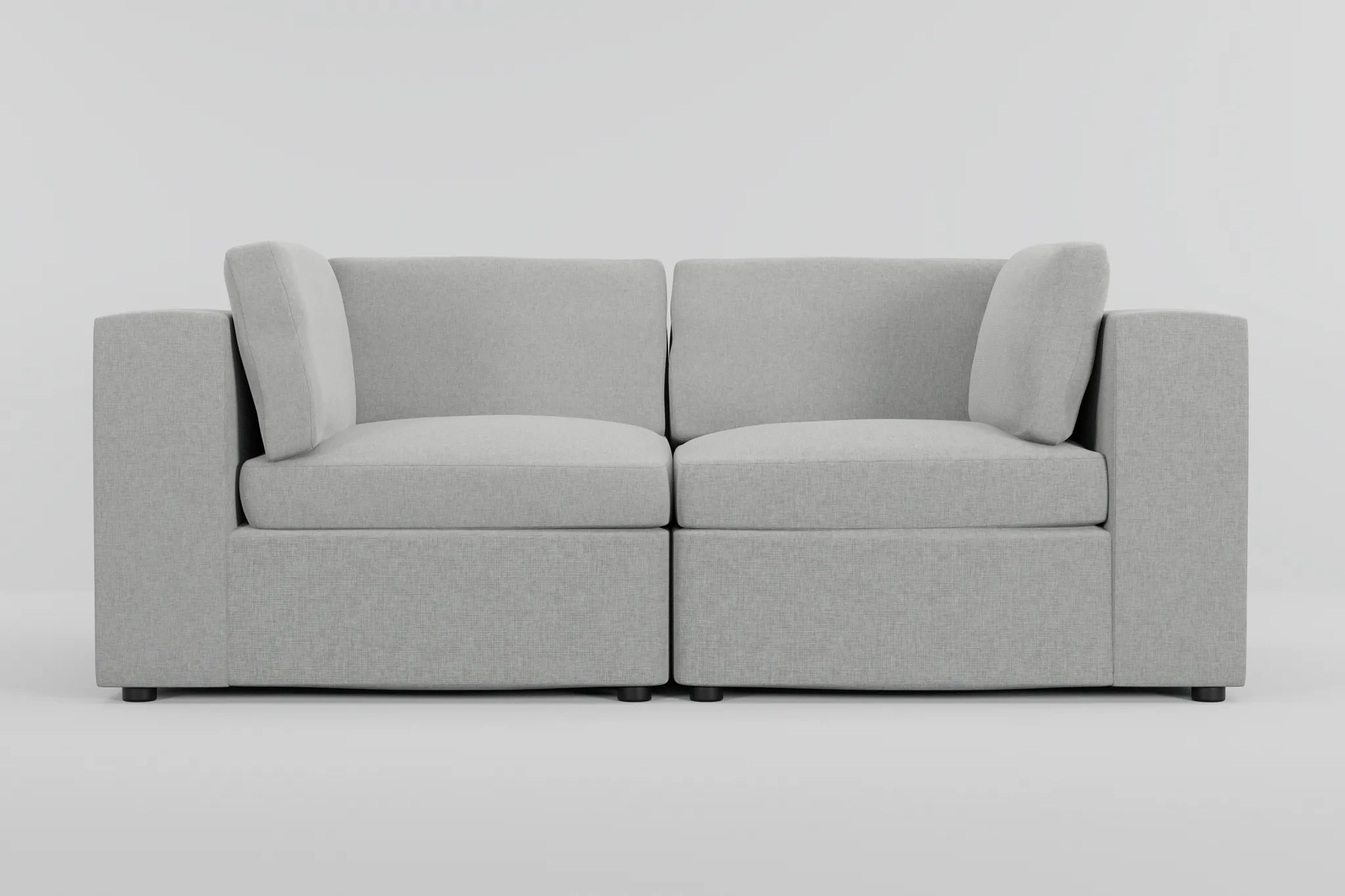 Destin Delray Pewter Fabric 2-piece Modular Sofa