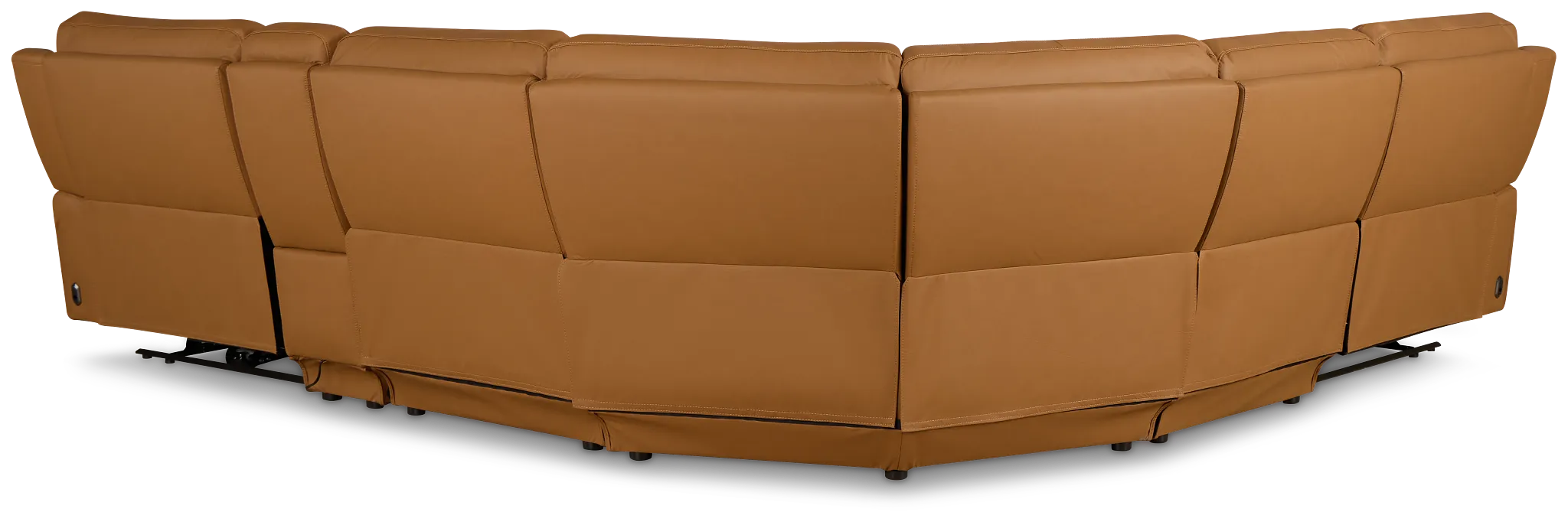 Summit Light Brown Lthr/vinyl Medium Dual Power 2-arm Reclining Sectional