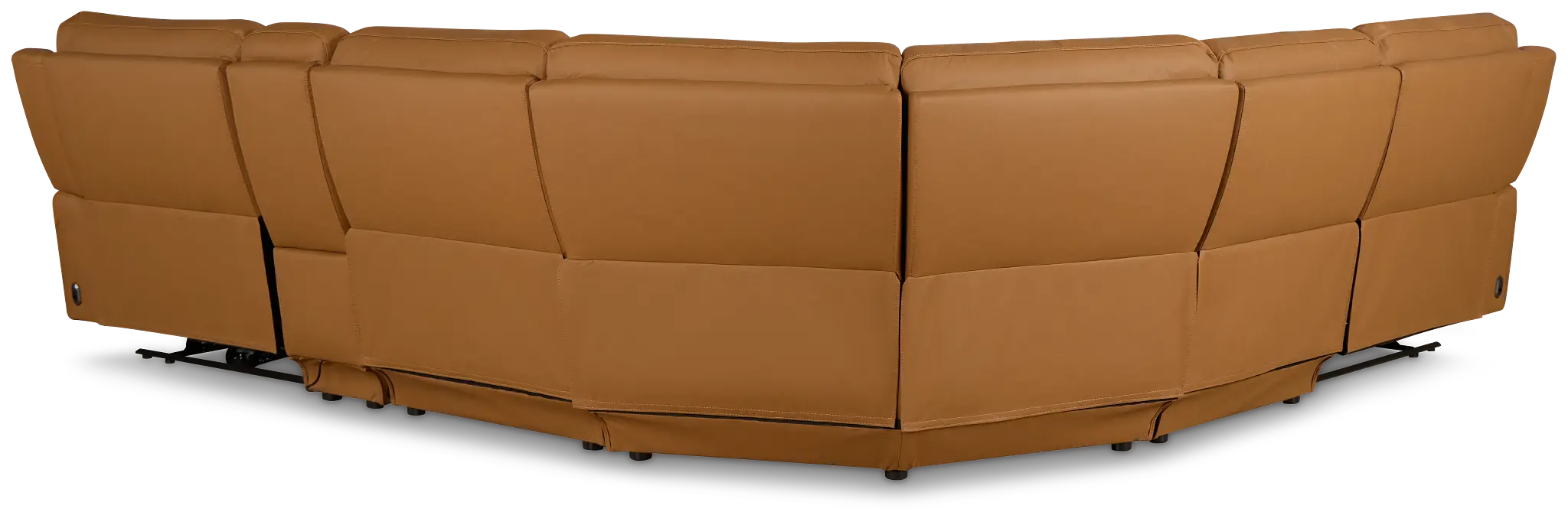 Summit Light Brown Lthr/vinyl Medium Dual Power 2-arm Reclining Sectional Summit Light Brown Lthr/vinyl Medium Dual Power 2-arm Reclining Sectional