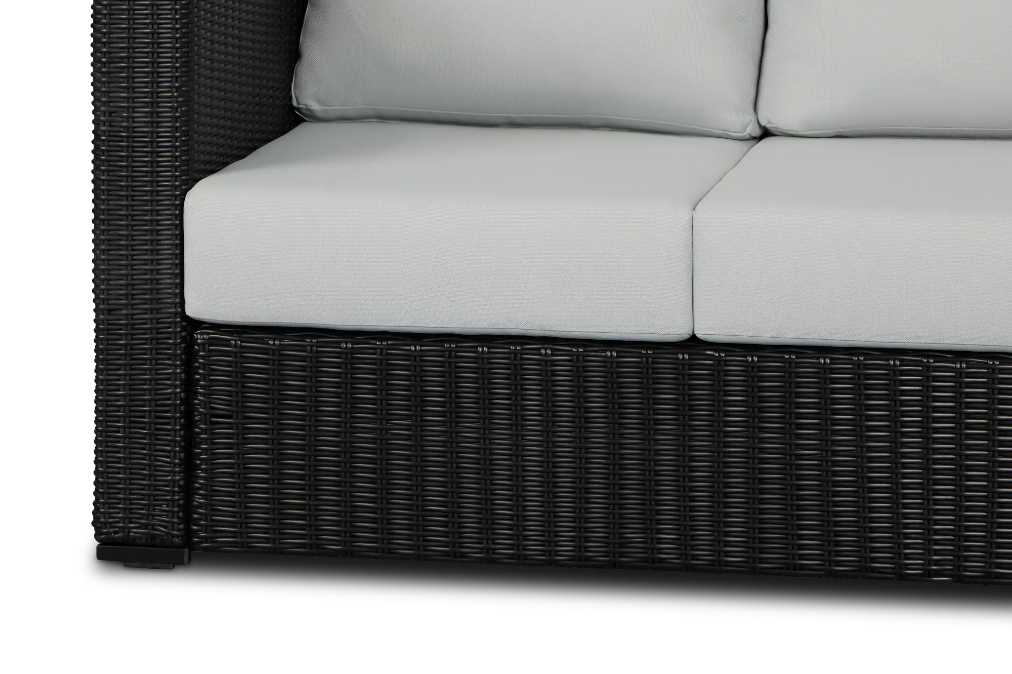 Montecito Black Sofa With Light Blue Cushions Montecito Black Sofa With Light Blue Cushions