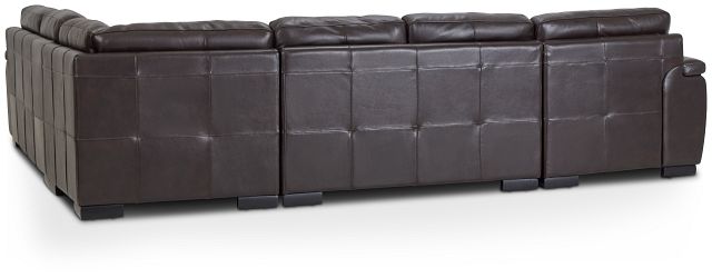 Braden Dark Brown Leather Medium Left Chaise Sectional