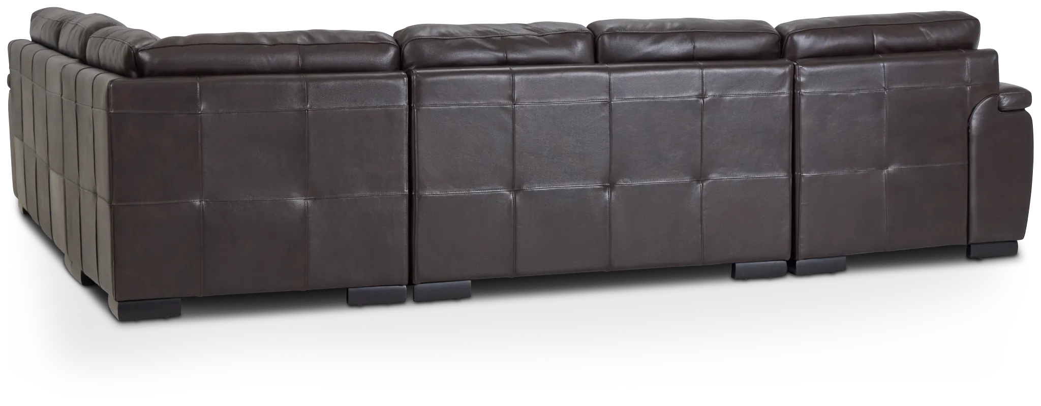 Braden Dark Brown Leather Medium Left Chaise Sectional