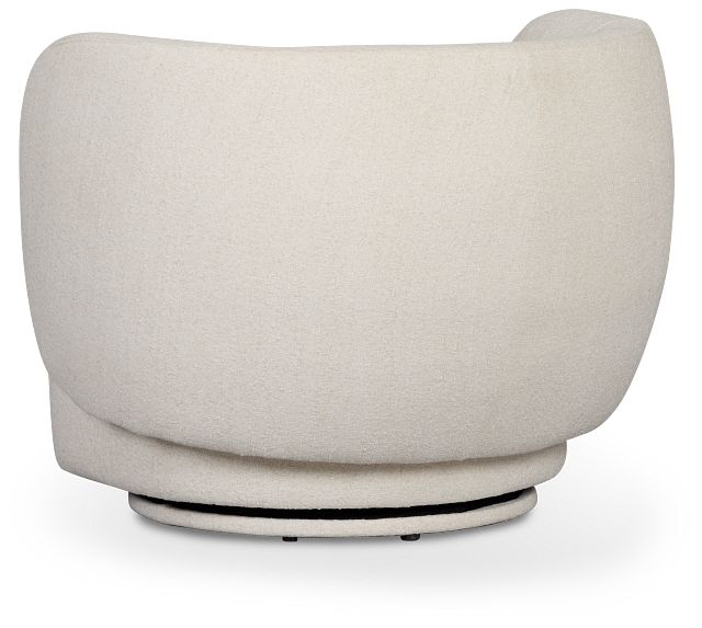 Celeste Light Beige Fabric Swivel Accent Chair