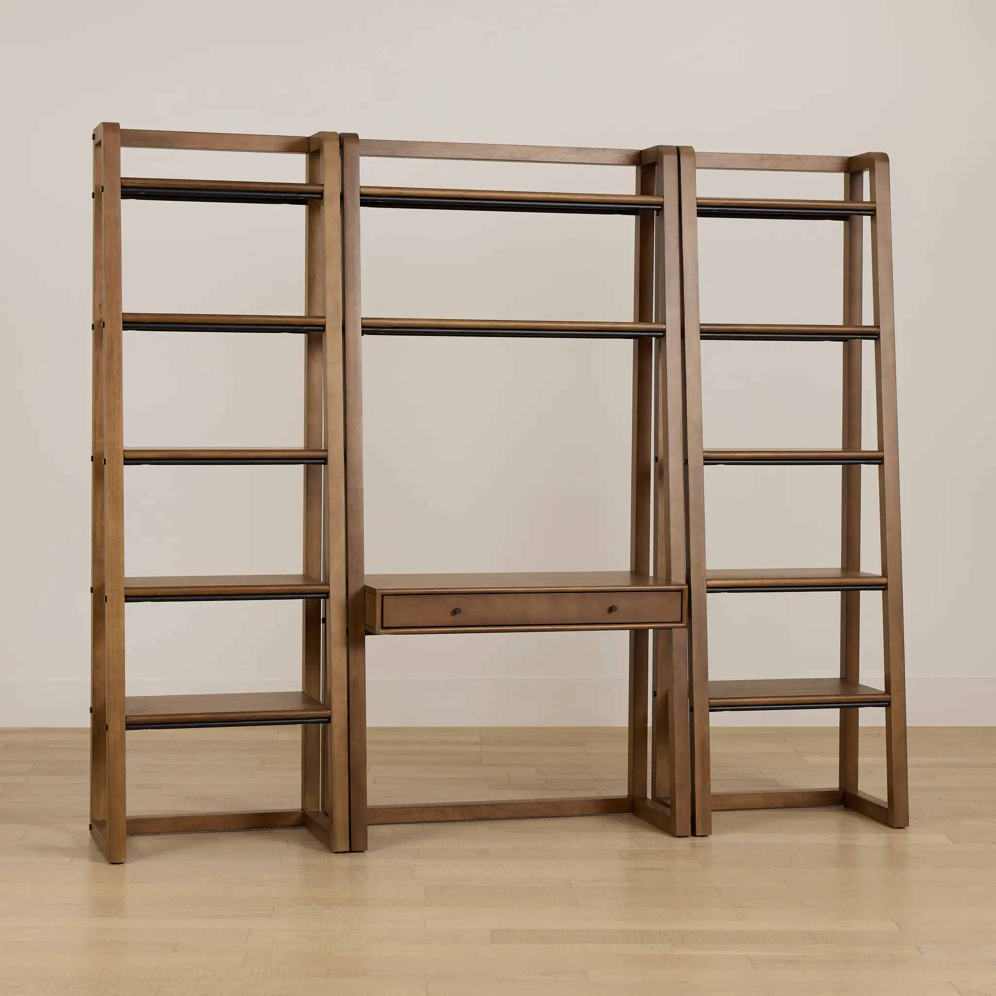 Rockford Light Tone Bookcase Wall Desk Rockford Light Tone Bookcase Wall Desk