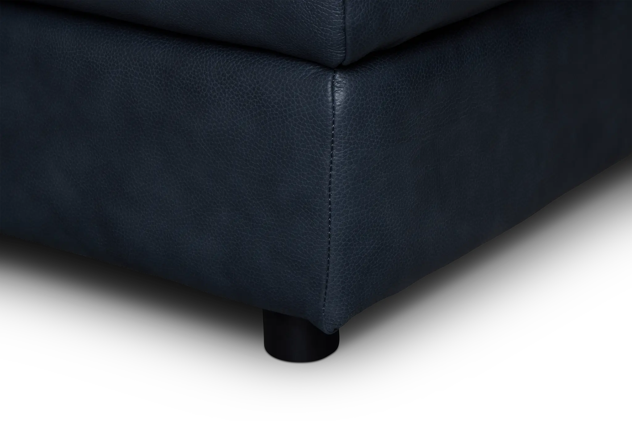 Rowan Navy Leather U-shaped Sectional W/ Left Bumper Rowan Navy Leather U-shaped Sectional W/ Left Bumper