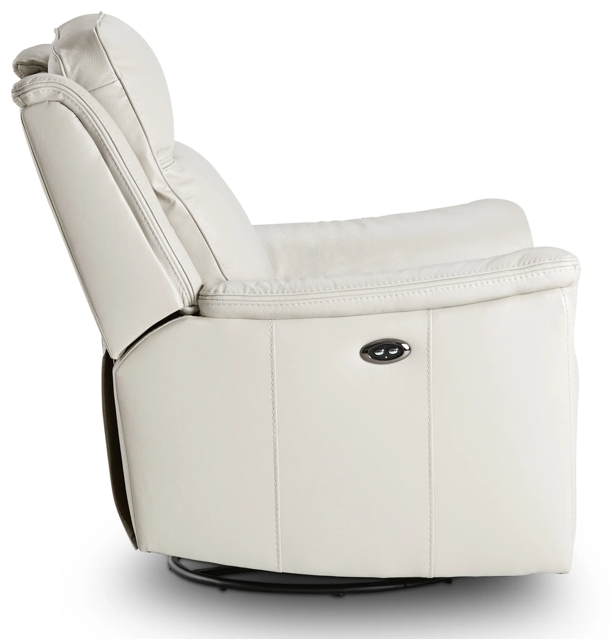 Aiden Light Gray Leather Power Swivel Glider Recliner Aiden Light Gray Leather Power Swivel Glider Recliner