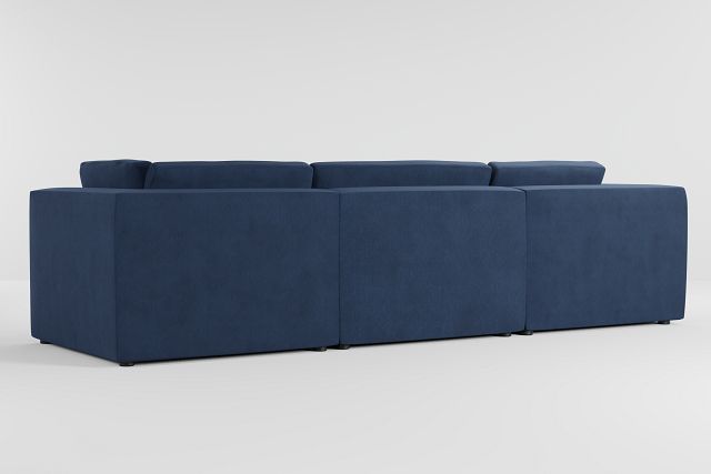 Destin Revenue Dark Blue Fabric 3 Piece Modular Sofa