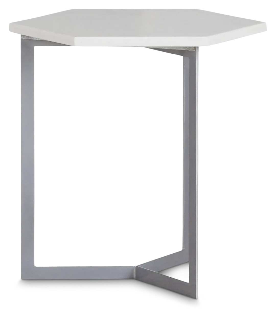 Mandie Silver Marble Accent Table