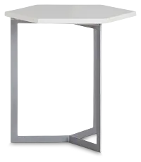 Mandie Silver Marble Accent Table