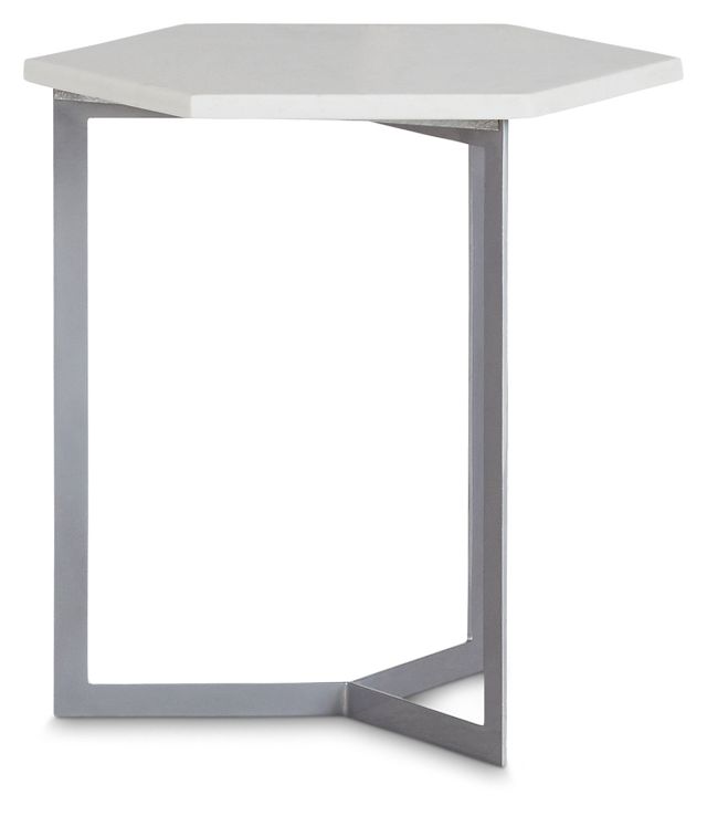 Mandie Silver Marble Accent Table