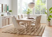 Boca Grande Light Tone Rectangular Table & 4 Upholstered Chairs