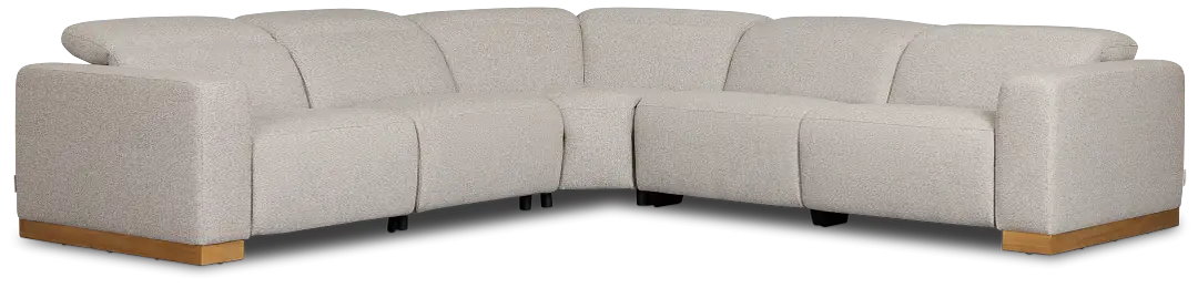 Leona Light Gray Fabric Small Triple Power Reclining Two-arm Sectional Leona Light Gray Fabric Small Triple Power Reclining Two-arm Sectional